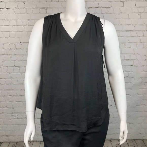 0X 1X 3X Alfani Black V Neck Sleeveless Blouse - Picture 2 of 5
